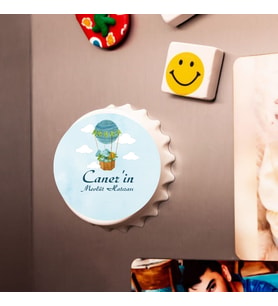 Kişiye Özel Erkek Bebek Mevlüt Hatırası Açacak Magnet – Balon Temalı Buzdolabı Açacağı (10 Adet)