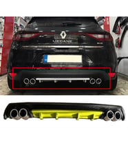 Renault Megane 4 HB Sarı Difüzör Çiftli Yuvarlak Egzoz Görünümlü D Tip Difizör