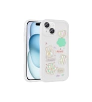Apple iPhone 13 Uyumlu Kılıf Kabartma Figürlü Parlak Zore Toys Silikon Kapak (Beyaz)