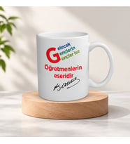 Atatürk İmzalı Öğretmenler Günü Hediye Kupa Bardak