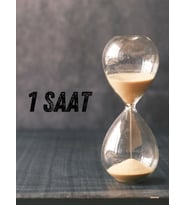 1 Saatlik Cam Malzeme Kum Saati Şık Dekoratif Hediyelik Krem Rengi