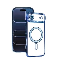 Apple İphone 17 Air Joke Simli Magneticsafe Kılıf - Mavi