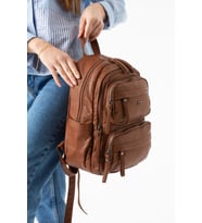 Yıkanmış Deri Sırt Çantası Taba Model: (571-14-11U)