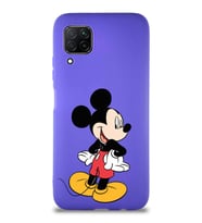 Huawei P40 Lite Soft Premier Kapak Mickey Mouse-D Tasarımlı Silikon Kılıf - Mor (Şeffaf)