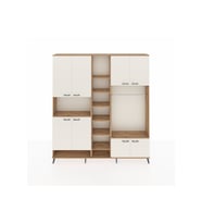 Arges Dolap 18 Raflı 8 Kapaklı Tek Askılı 220x30x243 Çam-Aytaşı/Çam