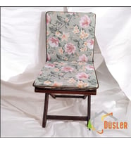 40x80 Çiçek Desenli Saten Fermuarlı Bağcıklı Biyeli Sırtlı Sandalye Minderi 3 cm (Mint Yeşili)