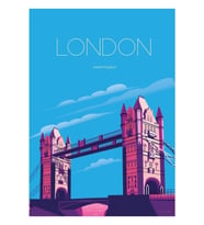 Londra Ingiltere Seyahat Afişi Londra Köprüsü Tablo Ahşap Poster Dekoratif