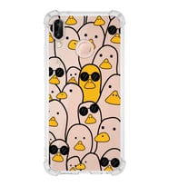 Huawei P20 Lite  Köşe Korumalı Antişok Kapak Duck Tasarımlı Şeffaf  Kılıf