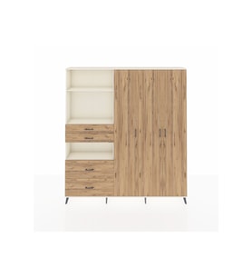 Arges Gardrop 12 Raflı 4 Çekmeceli Tek Askılı 220x30x243 Aytaşı-Çam