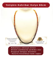 SERTİFİKALI YETİŞKİN KEHRİBAR KOLYE 60 CM UNİSEX