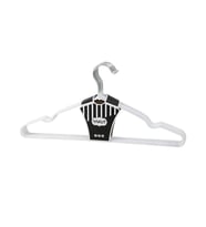 BEYAZ 10PCS SİLİKON KAPLAMALI METAL ELBİSE ASKISI 40CM (4915)