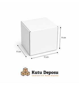 11x11x11 cm Ofset Kupa Bardak Kutusu - Beyaz (50 ADET)