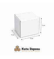 11x11x11 cm Ofset Kupa Bardak Kutusu - Beyaz (50 ADET)