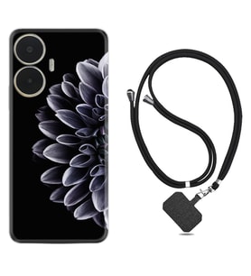 Realme C55 Kılıf Silikon Boyun Askılı İpli Desenli Silikon Çiçekler 1639