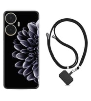 Realme C55 Kılıf Silikon Boyun Askılı İpli Desenli Silikon Çiçekler 1639