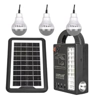 Powermaster GD-999 Güneş Enerjili Solar Aydınlatma Sistemi 3 Ampullü Powerbank Özellikli Taşınabilir Kamp Seti