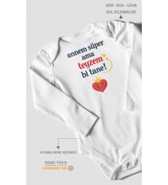Annem süper ama teyzem bi tane Uzun Kollu Çıtçıtlı Bebek Body