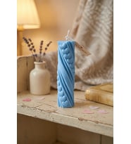 Ritmik Kalpler Mum - Mumelia Candles Doğal Soya, El Yapımı, Dekoratif - Mavi