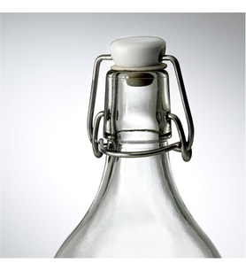 KORKEN şeffaf cam şişe, tıpalı, yağ, sirke, içecek, bira, su, kombucha, kefir, soda için sallanan şişeler, (481 ml)