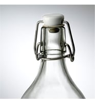 KORKEN şeffaf cam şişe, tıpalı, yağ, sirke, içecek, bira, su, kombucha, kefir, soda için sallanan şişeler, (481 ml)