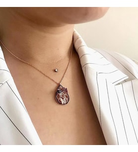 Kelebek ve Uğur Böcekli Tasarım Kolye (Karışık)