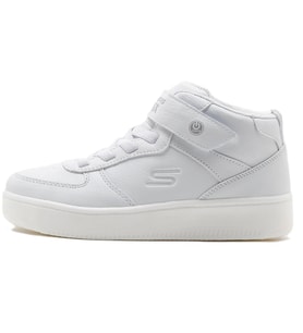 Skechers Sport Court 92-Show Starter Kids Sneaker Lastik Bağcıklı Cırtlı Işıklı Bilekli Çocuk Ayakkabısı Beyaz
