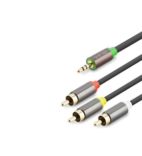 3.5 Mm To 3Rca Kablo 2Lıne Gold Siyah Hdx1065