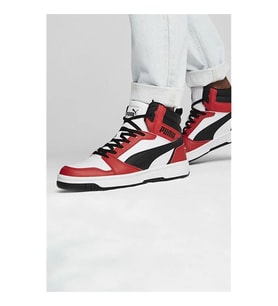 Puma Rebound v6 Beyaz Erkek High Sneaker SİYAH KIRMIZI