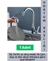 Yüksek Kaliteli Su Tasarruflu Esnek Hortumlu 3 Fonksiyonlu Uzatılabilir Hortumlu Musluk Başlığı