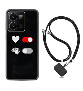 Vivo Y22 Kılıf Silikon Boyun Askılı İpli Desenli Silikon Love Brain 1722