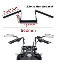 Chopper Cafe Racer Direksiyon Universal 22 mm Siyah