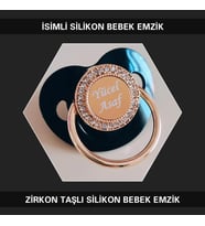 Sahi Aksesuar İsimli Zirkon Taşlı Silikon Bebek Emzik (0-6 Ay)