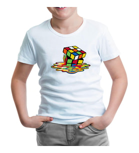 Color Cubes Beyaz Çocuk Tshirt