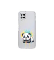 Samsung Galaxy M32 ile Uyumlu Splash Panda Tasarımlı Şeffaf Silikon Kılıf