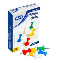 Mas Harita Çivisi Renkli Karton Kutu 315 10 Adet