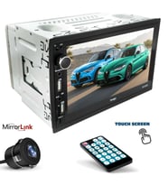 Twogo Go-3356C Double Teyp 7 Inch Ekran Yansıtma 4*60W USB/BT/SD/FM/AUX Geri Görüş Kamerası (Siyah)