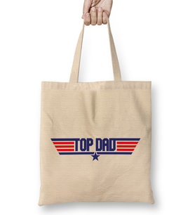 Fathers Day Top Dad Top Gun Logo Bez Çanta Uzun Saplı