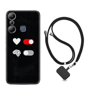 Infınix Hot 20i Kılıf Silikon Boyun Askılı İpli Desenli Silikon Love Brain 1722