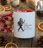Kişiye Özel Karikatürlü Anne Öğretmen Eş Kupa Bardak Anneler Günü Hediyesi
