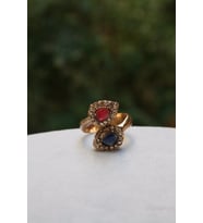 STONEAGE Yakut ve Safir Taşlı Ayarlanabilir Kadın Yüzük (Altın / Dore)