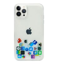 Apple Iphone 15 Pro MAX Kılıf Düz (simsiz) Sulu iOs ikon Silikon (facebook ) (Şeffaf)