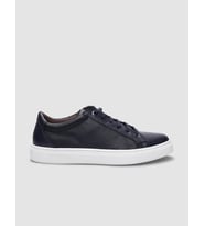 %100 Hakiki Deri Lacivert Bağcıklı Erkek Sneaker