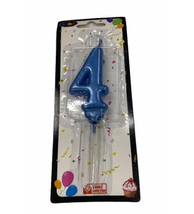 4 Yaş Açık Mavi Rakam Mum