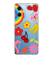 PrintiFy Xiaomi Redmi Note 12 5G ile Uyumlu 1mm Slim Fit Water Color 5 Baskılı Şeffaf  Kılıf