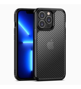 iPhone 13 Pro Max Kılıf İnoks Fiber Tasarım Kapak (Siyah)