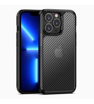 iPhone 13 Pro Max Kılıf İnoks Fiber Tasarım Kapak (Siyah)