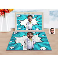 BK Gift Kişiye Özel Erkek Göz Doktoru Karikatürlü 1000 Parça Profesyonel Puzzle-1
