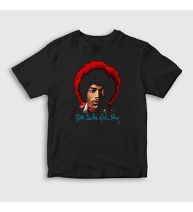 Presmono Unisex Çocuk Siyah Both Side Of The Sky Jimi Hendrix T-Shirt 302162tt