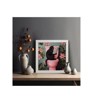 Tekli Ahşap Çerçeveli Tablo Siyah Kedi Tek Parça Poster Tablo KTC/016 (Düz Beyaz)