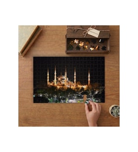 Sultanahmet Camii - Gece - Manzara Tasarımı 240 parça Ahşap Puzzle Ahşap Kutuda MP02766
